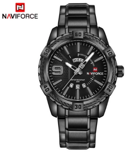 Hidzo Horloge Naviforce H255 O 47 mm Zwart Inclusief horlogedoosje Hidzo