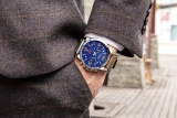 Voorkant Blauw Heren Horloge Curren