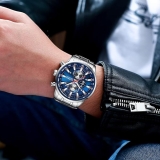 Hidzo Heren Horloge Curren Op Model Zilverkleurig Blauw